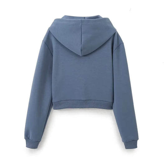 Trendy Dames Lounge Set - Hoodie met Rits & Wijde Broek | Casual & Comfortabel Herfst/Winter Outfit